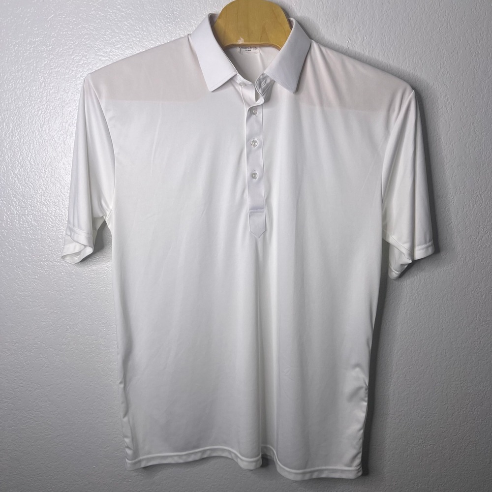 Collars & Co Men White Short Sleeve Dress Collar Polo Shirt Size 2XL Performance - Picture 2 of 7
